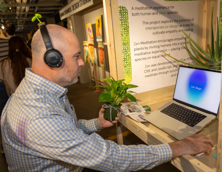 Visitors experiencing Zen at the exhibition